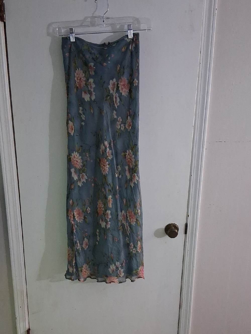 Laundry By Shelli Segal Blue Floral Maxi Skirt